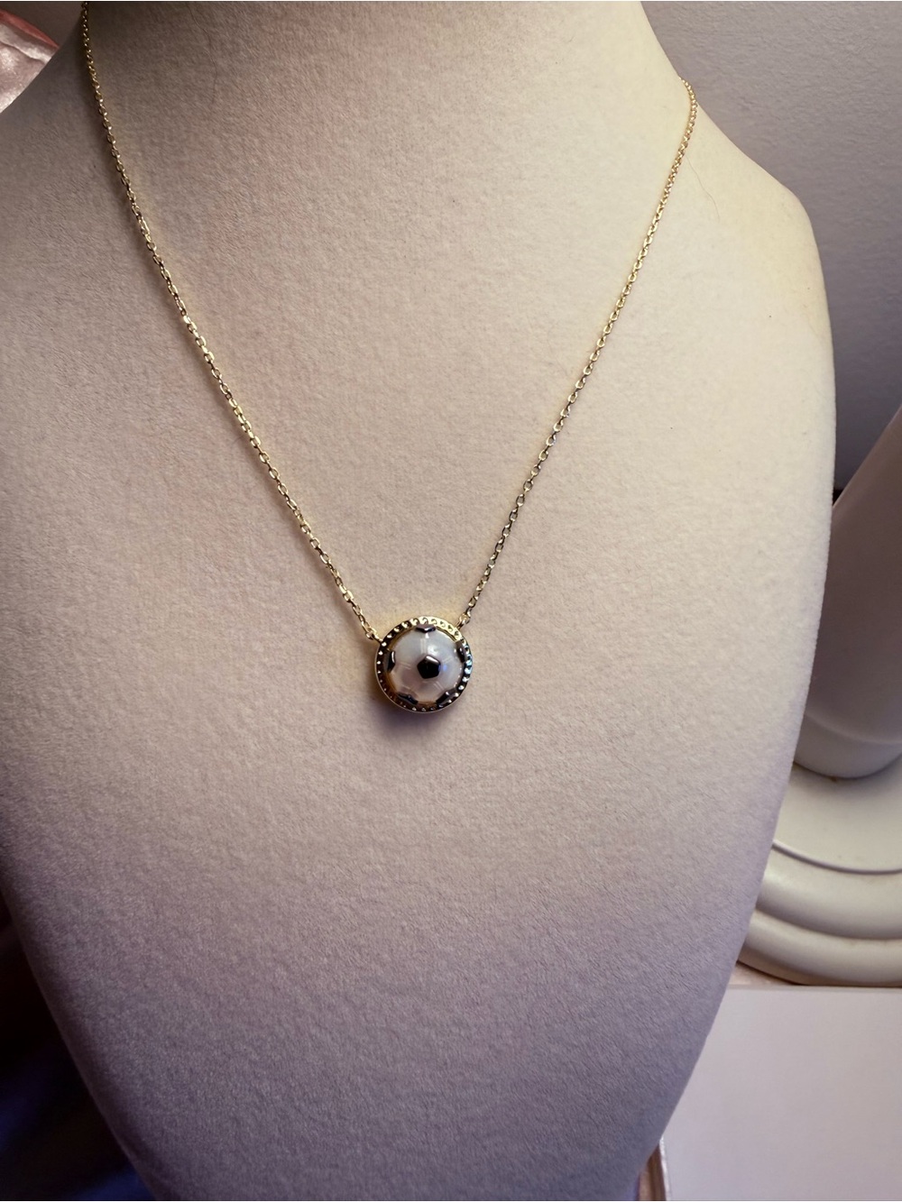 Soccer Ball Halo Pendant Necklace
